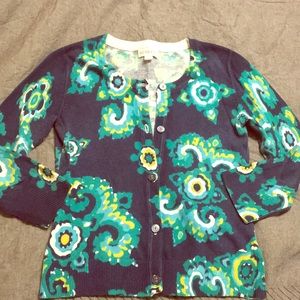 Merona Navy Print Cardigan